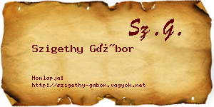 Szigethy Gábor névjegykártya