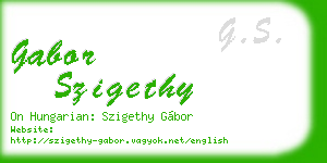 gabor szigethy business card