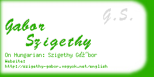 gabor szigethy business card